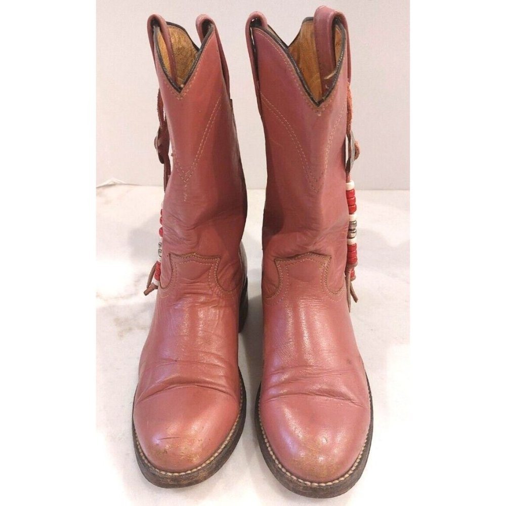 Rare Women's Pink Ropers Western Cowboy Boots Shoes Size 7 #BreastCancer‎